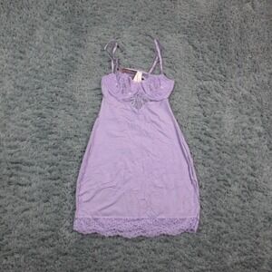 Victoria's Secret Chemise Womens Small Purple Lace Modal Dress Lingerie NWT